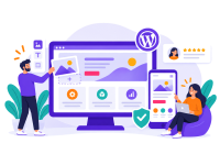 Wordpress Development Flat Illustration